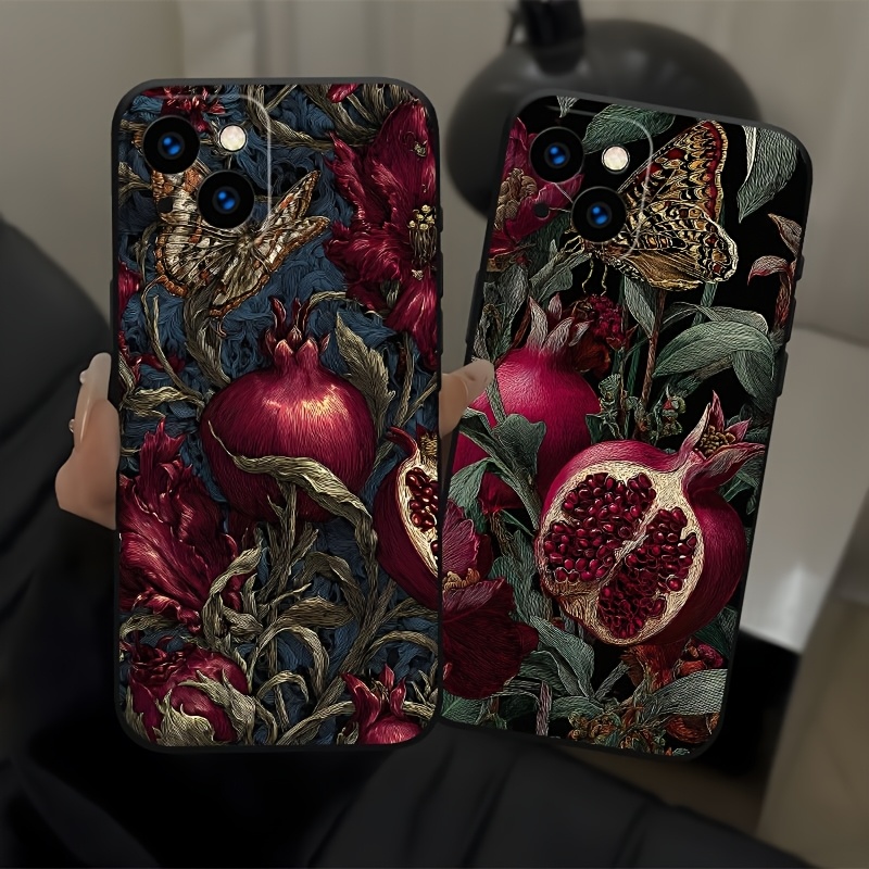 Luxe Vintage Pomegranate Durable Dark Phone Case
