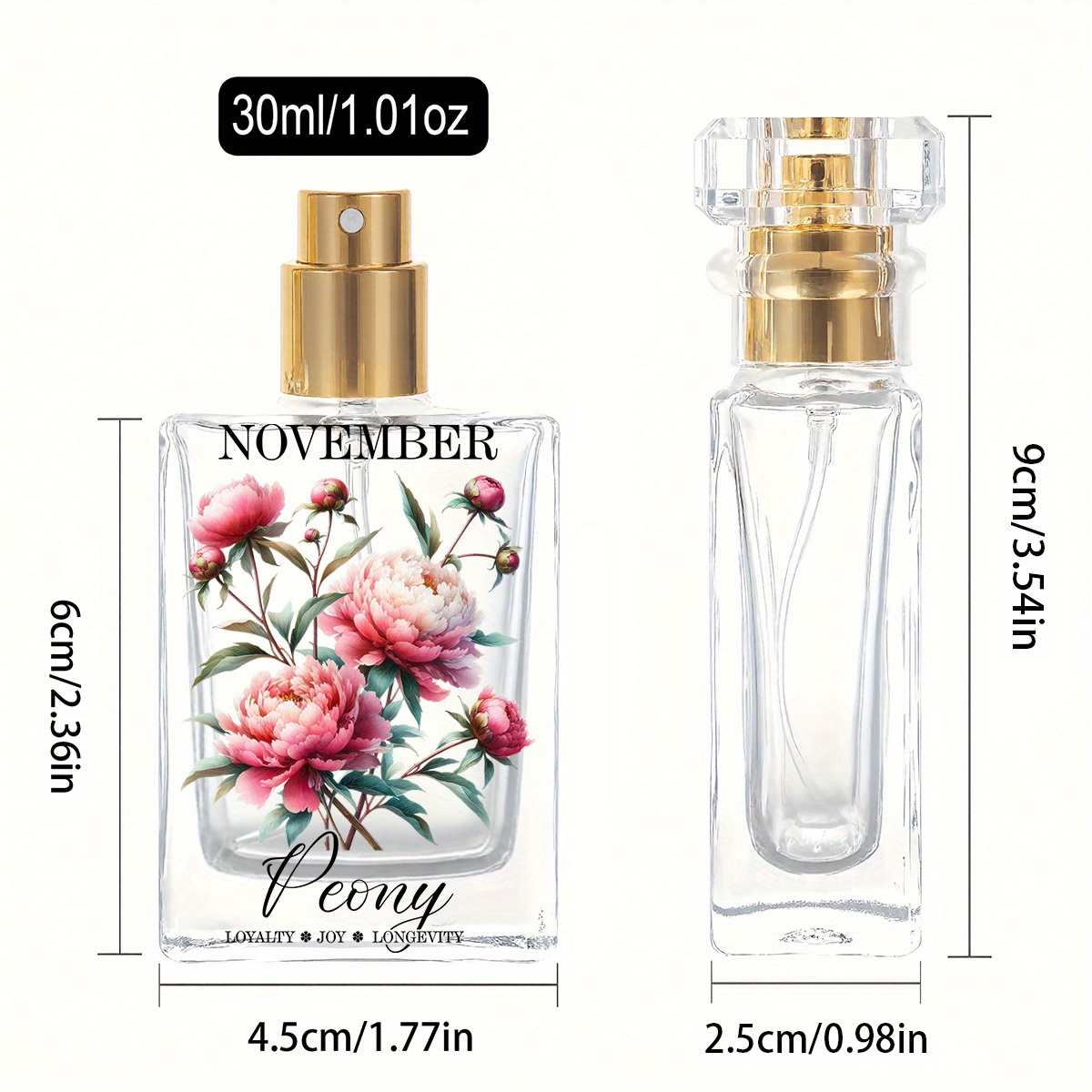 Lush lear Glass Refillable Atomizer with Peony Flower Design + free gift - Image 3