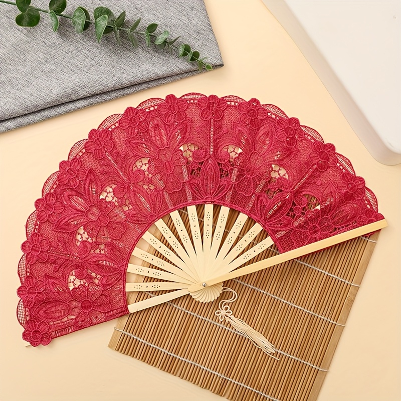 European Style Lace-embroidered Fan + free gift