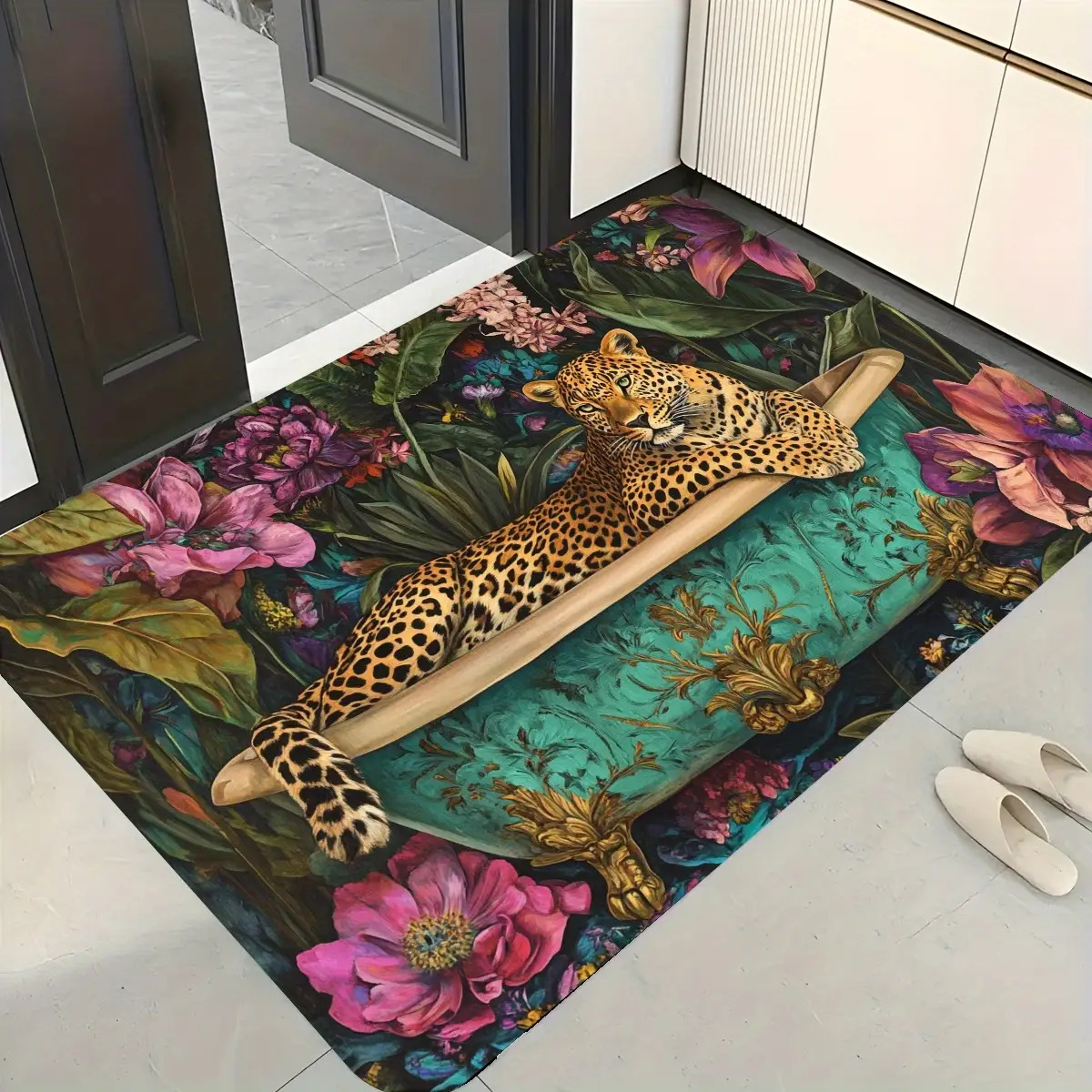 Luxurious Leopard-Print Bathroom, Ultra-Soft Flannel Non-Slip - Image 2