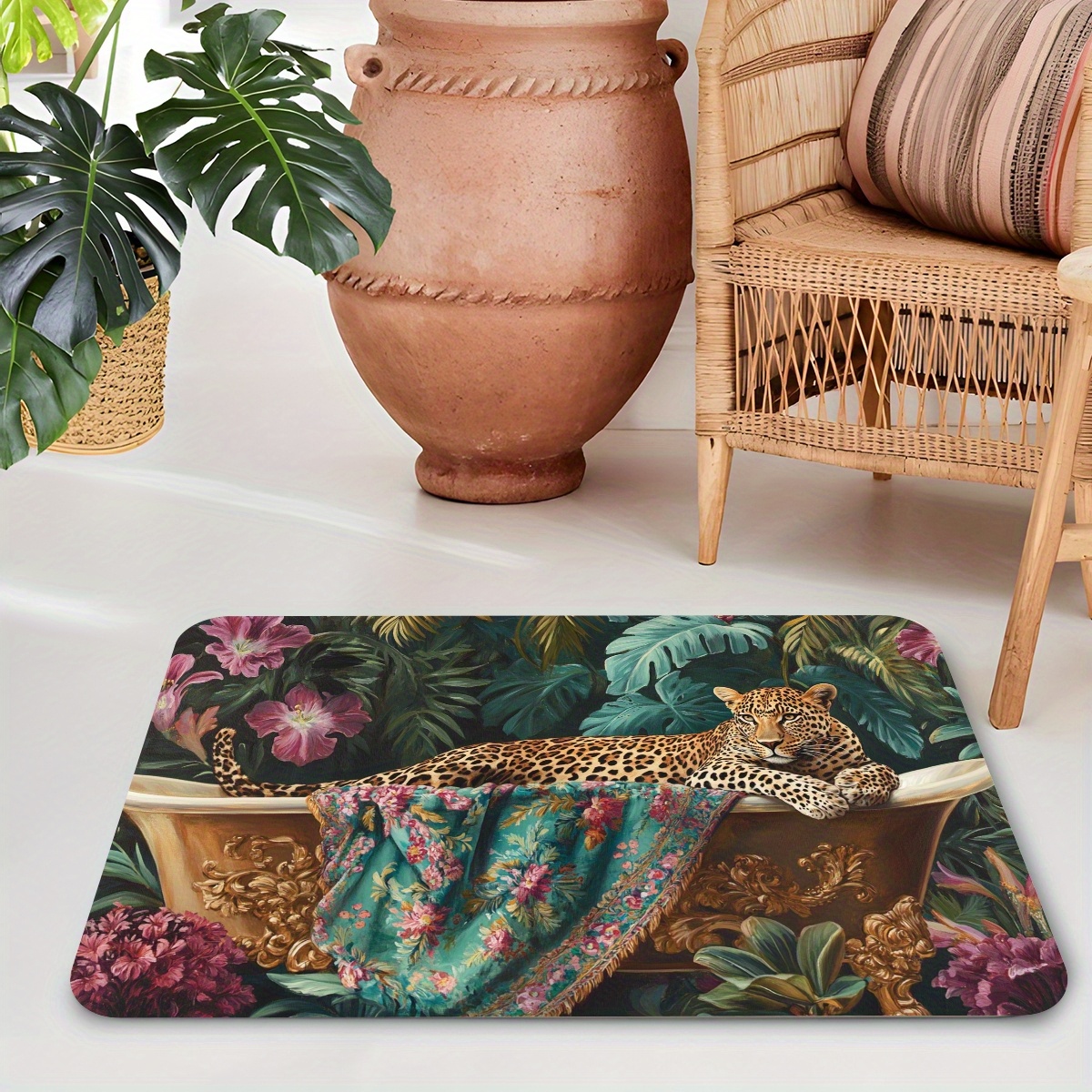 Lavish Luxury Leopard Print Bathtub Bath Mat - Image 6