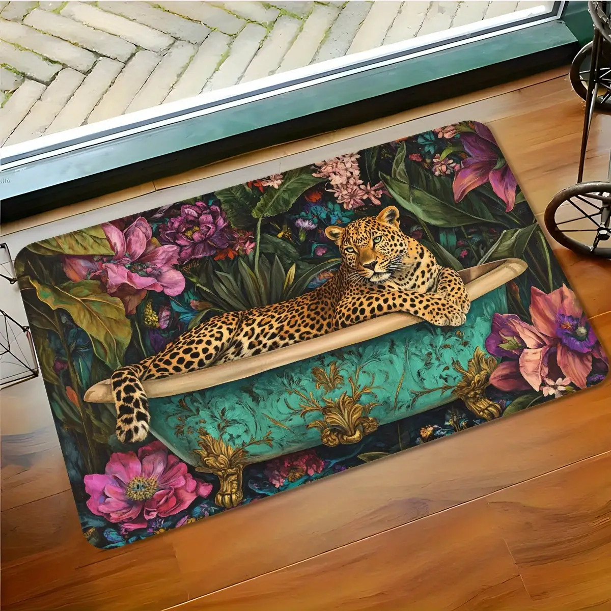 Luxurious Leopard-Print Bathroom, Ultra-Soft Flannel Non-Slip - Image 4