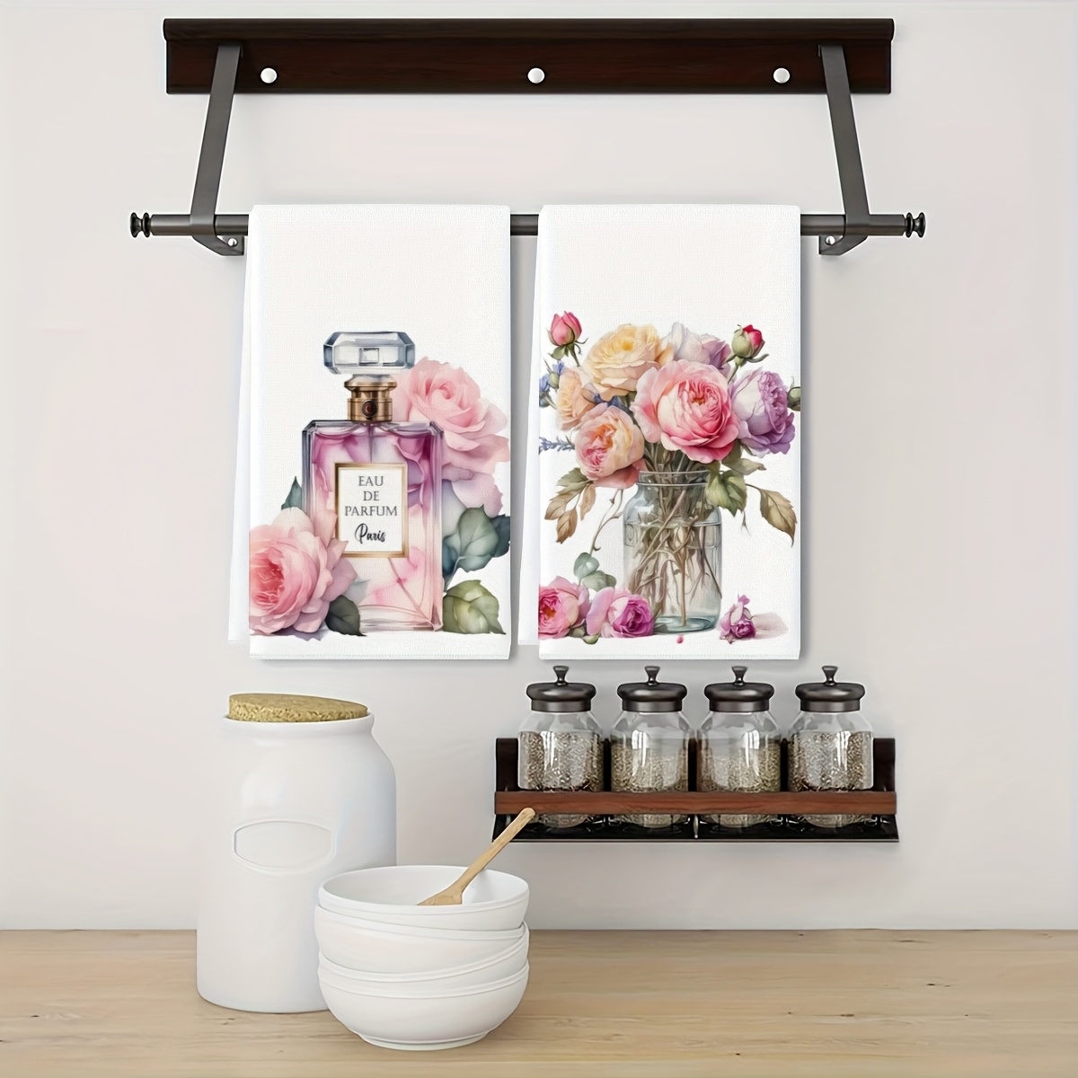 2pcs Floral Bathroom Multipurpose Guest Towels - Image 6