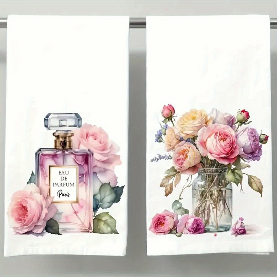 2pcs Floral Bathroom Multipurpose Guest Towels - Image 13