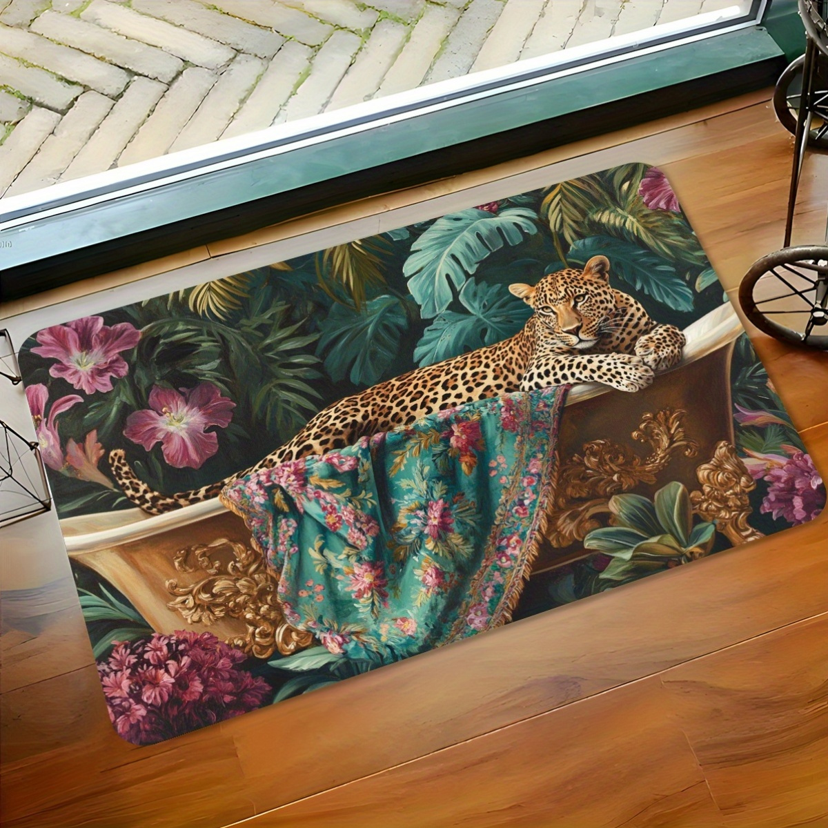 Lavish Luxury Leopard Print Bathtub Bath Mat - Image 5