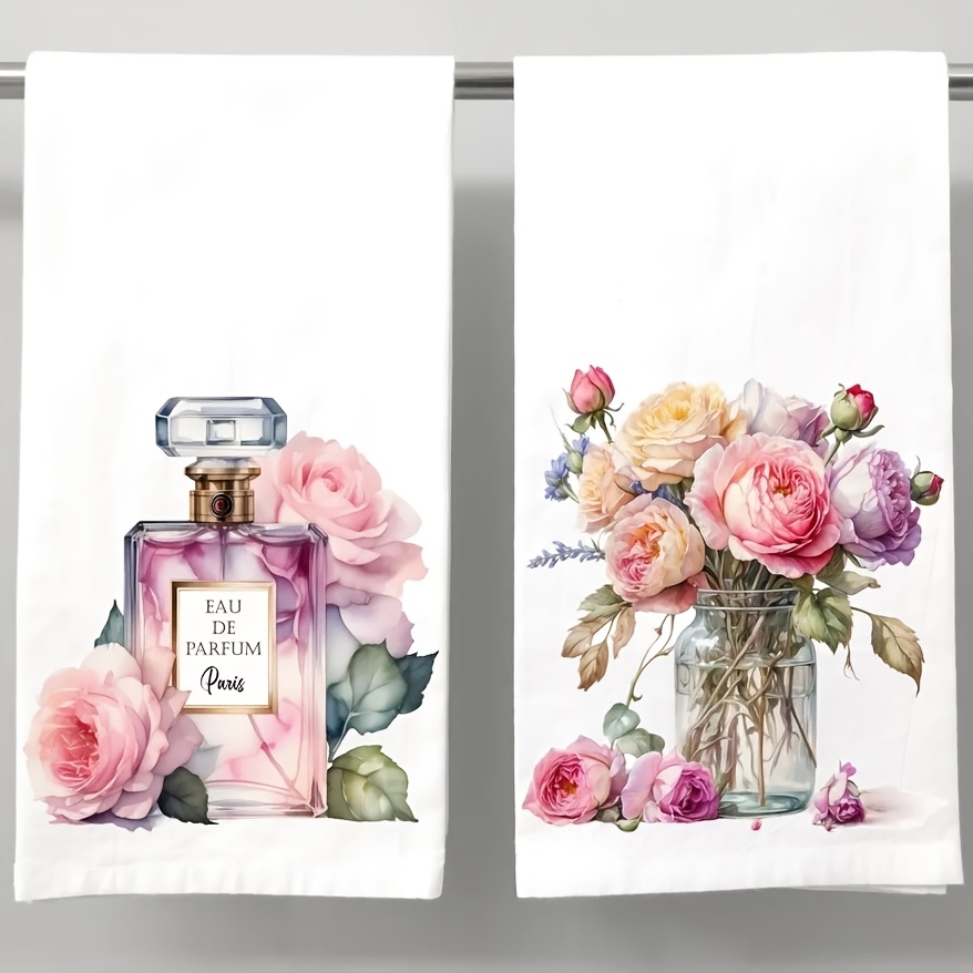 2pcs Floral Bathroom Multipurpose Guest Towels - Image 4