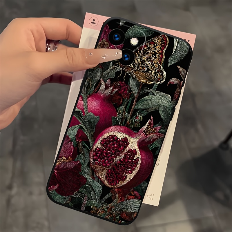 Luxe Vintage Pomegranate Durable Dark Phone Case - Image 4