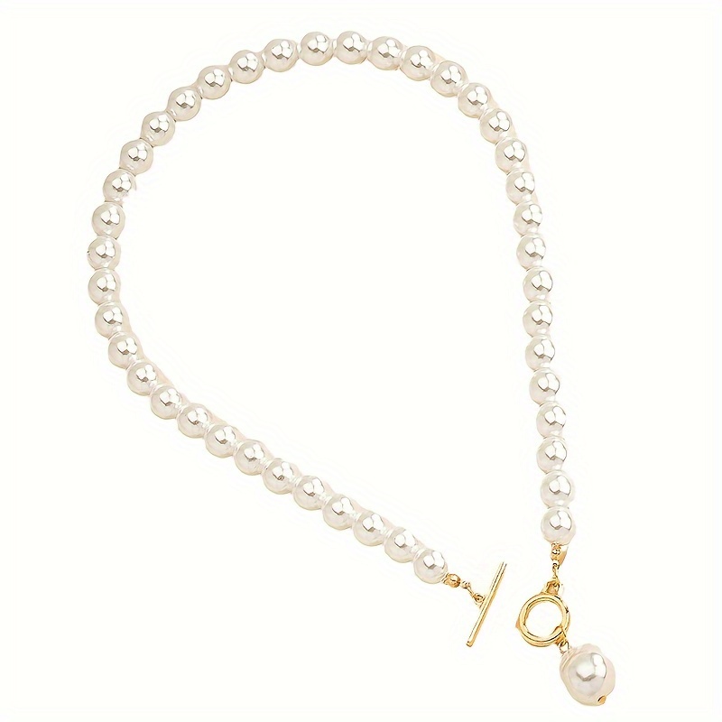 French Vintage Irregular Baroque Pearl Earrings Necklace Set - Image 6