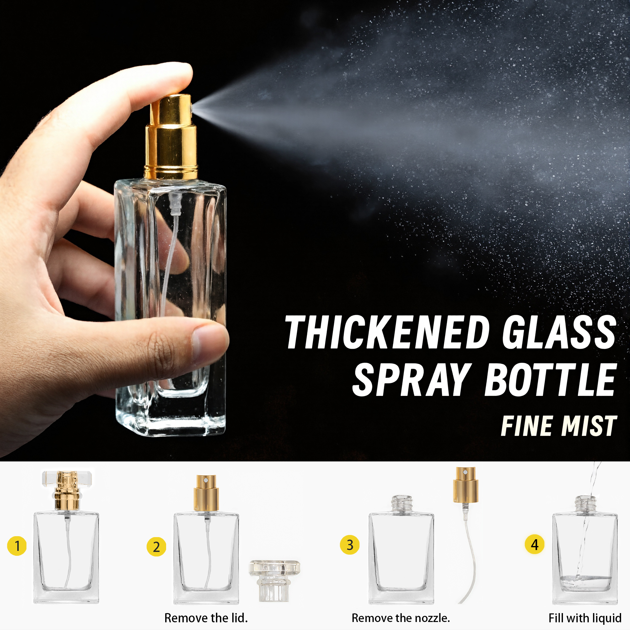 Lush lear Glass Refillable Atomizer with Peony Flower Design + free gift - Image 11