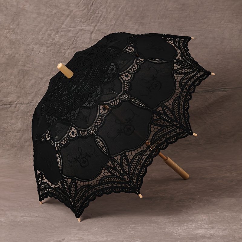 Elegant Embroidered Lace Umbrella for White Wedding Dress - Image 14