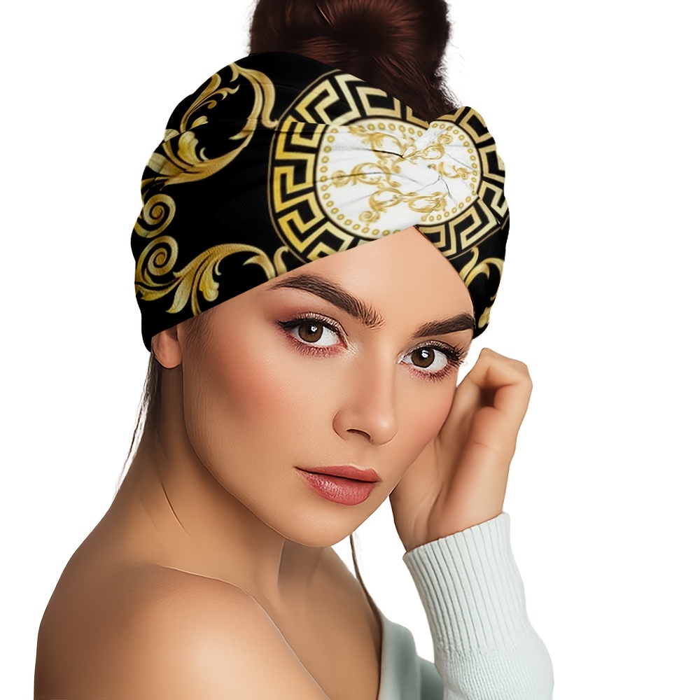 Multipurpose Golden Baroque Pattern Hair Tie + surprise gift