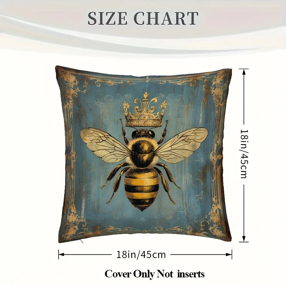 Classic Bee & Crown Design Decorative Pillowcase - Image 7