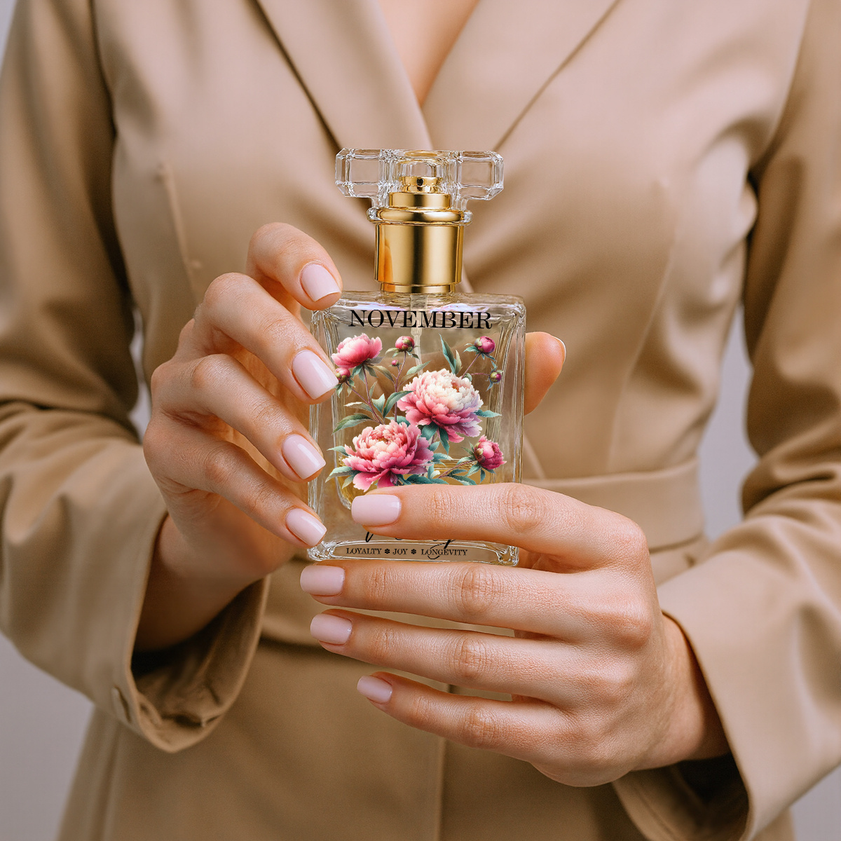 Lush lear Glass Refillable Atomizer with Peony Flower Design + free gift - Image 4