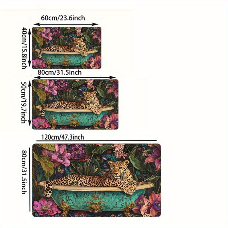 Luxurious Leopard-Print Bathroom, Ultra-Soft Flannel Non-Slip - Image 3