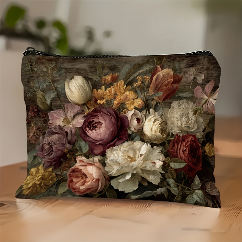 Elegant Roses Floral Makeup Organizer Bag + free gift - Image 6