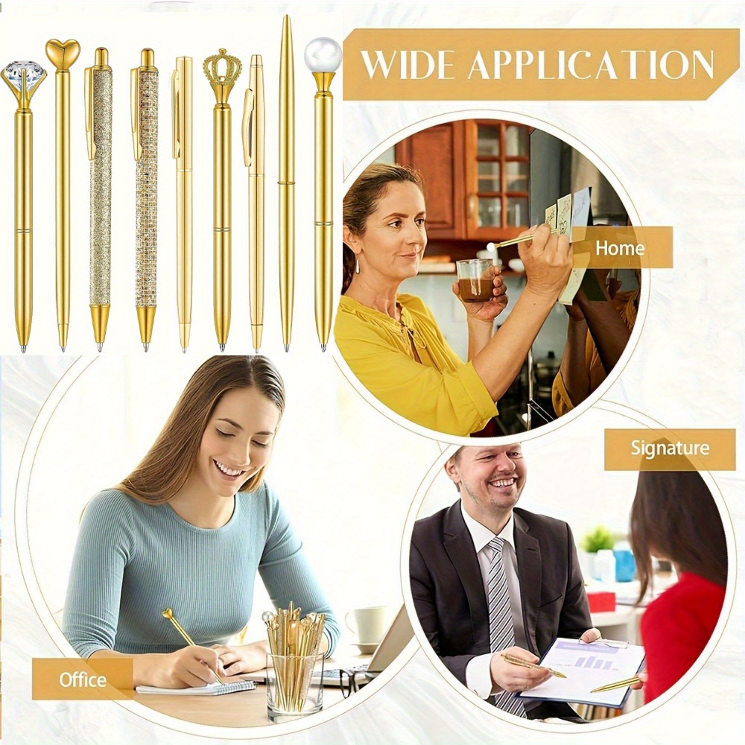 9pcs fancy Golden Signature Pe - Image 8