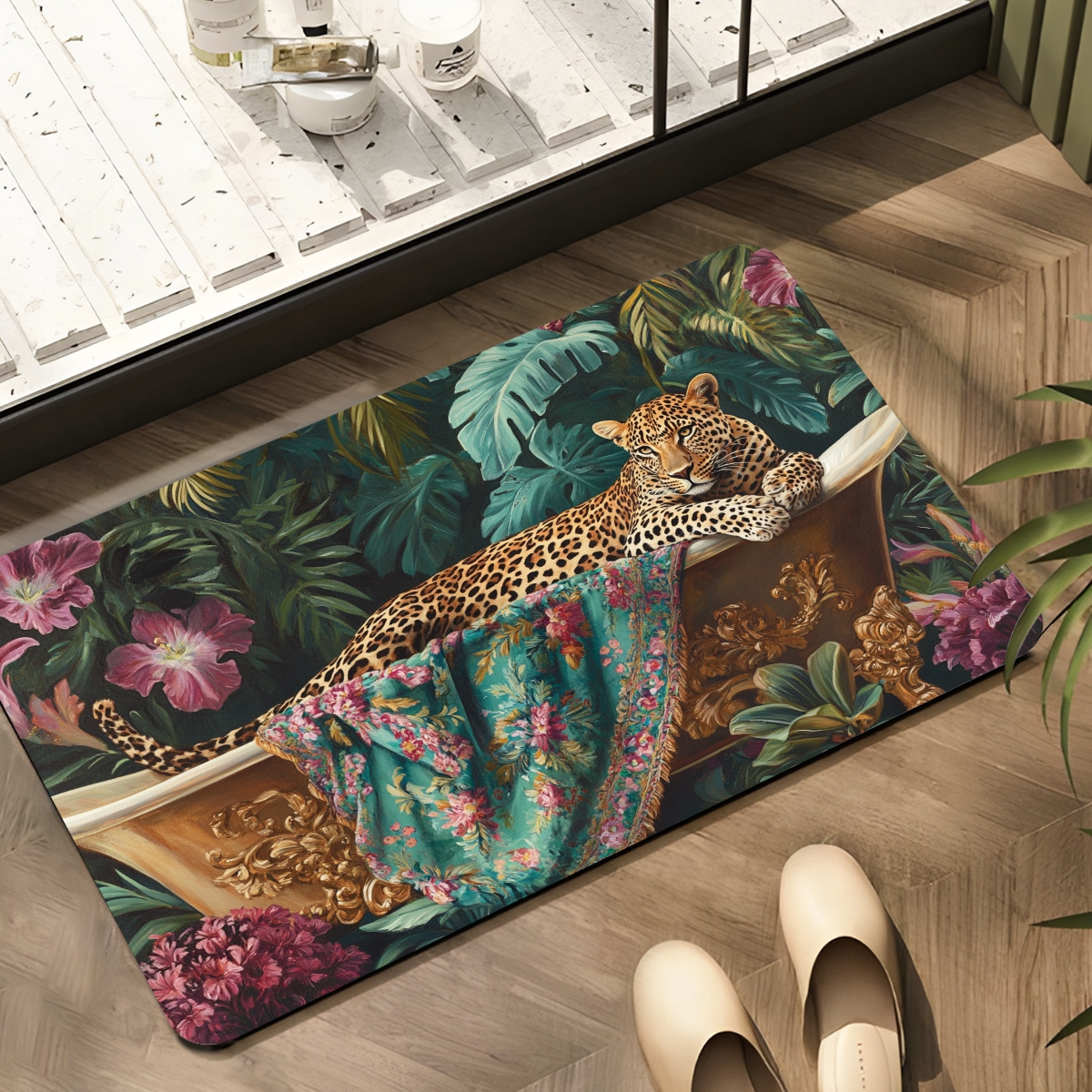 Lavish Luxury Leopard Print Bathtub Bath Mat - Image 3