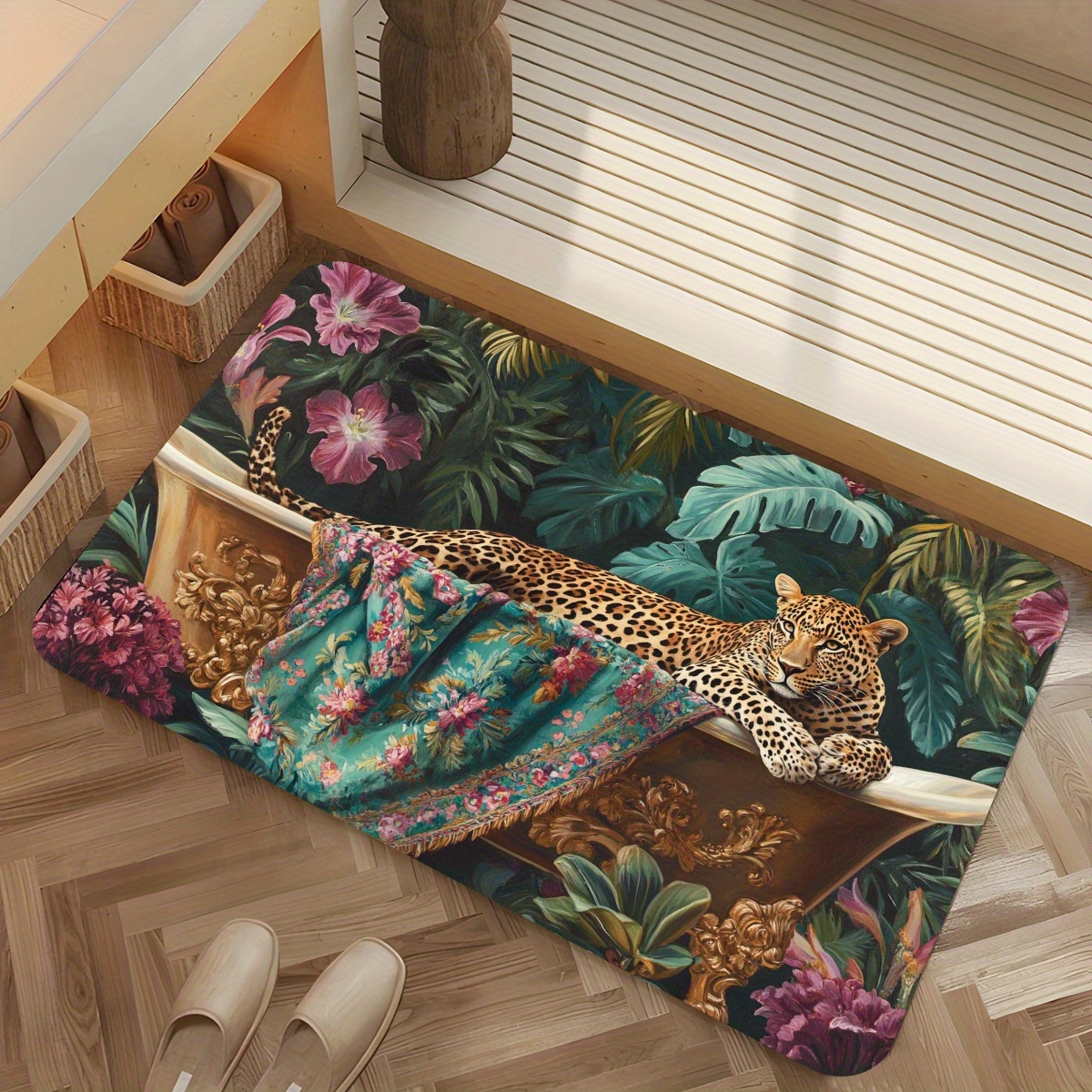 Lavish Luxury Leopard Print Bathtub Bath Mat - Image 7