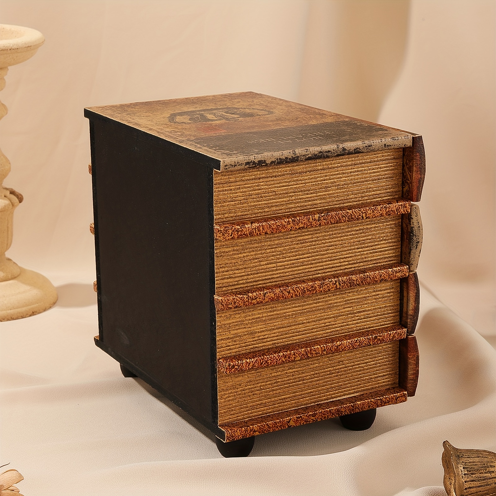 Art Deco Four-tier Book-shaped Wood Storage Box - Image 5