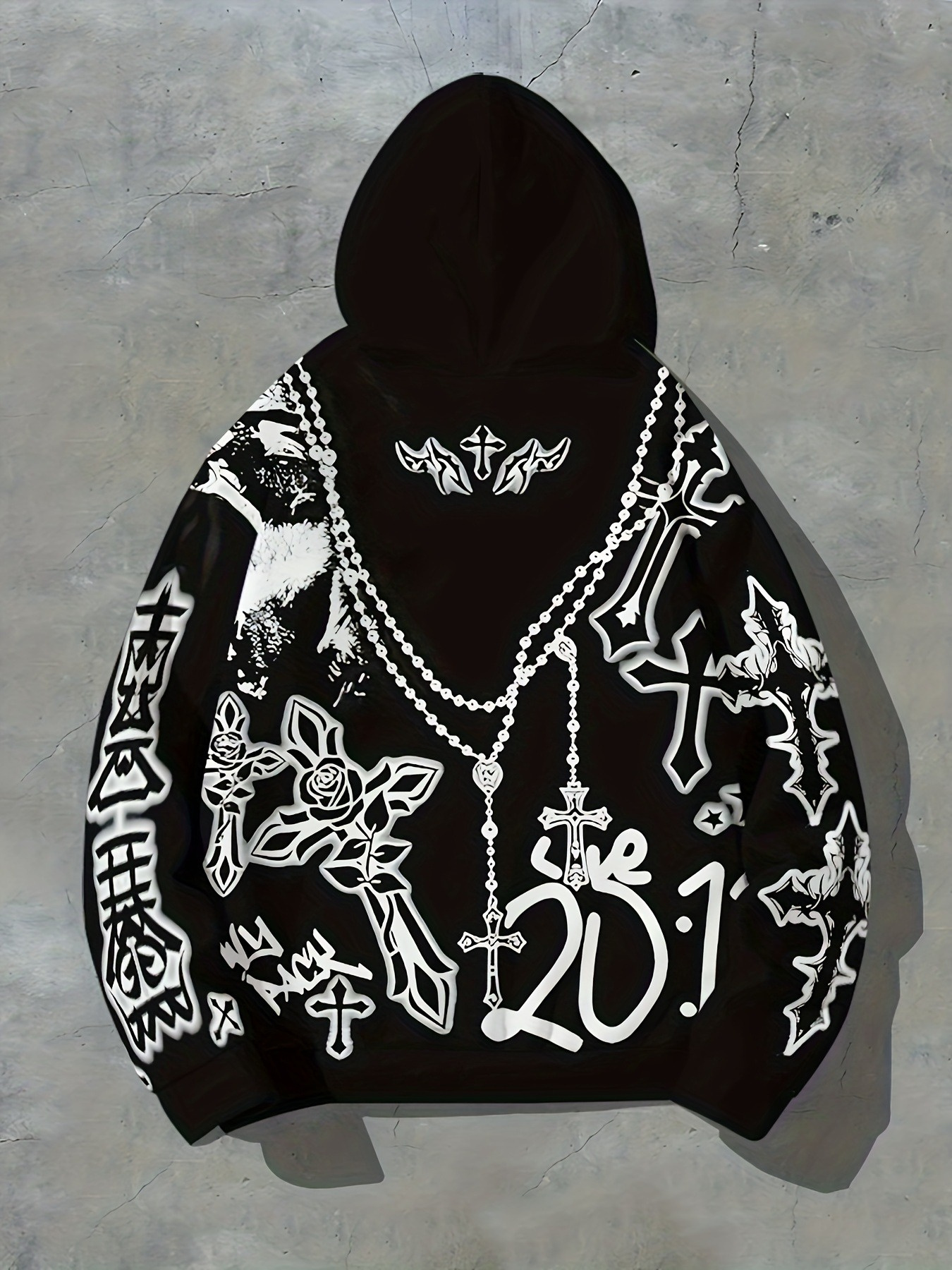 New Long Sleeve Casual Hoodie with 2D Flat Printing - Image 3