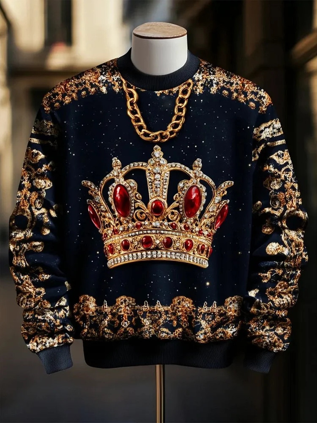 Gilded Ruby Crown 3D Top Luxury Sweatshirt - Image 2