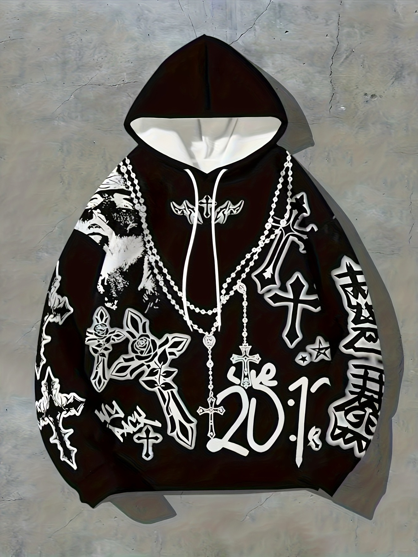 New Long Sleeve Casual Hoodie with 2D Flat Printing